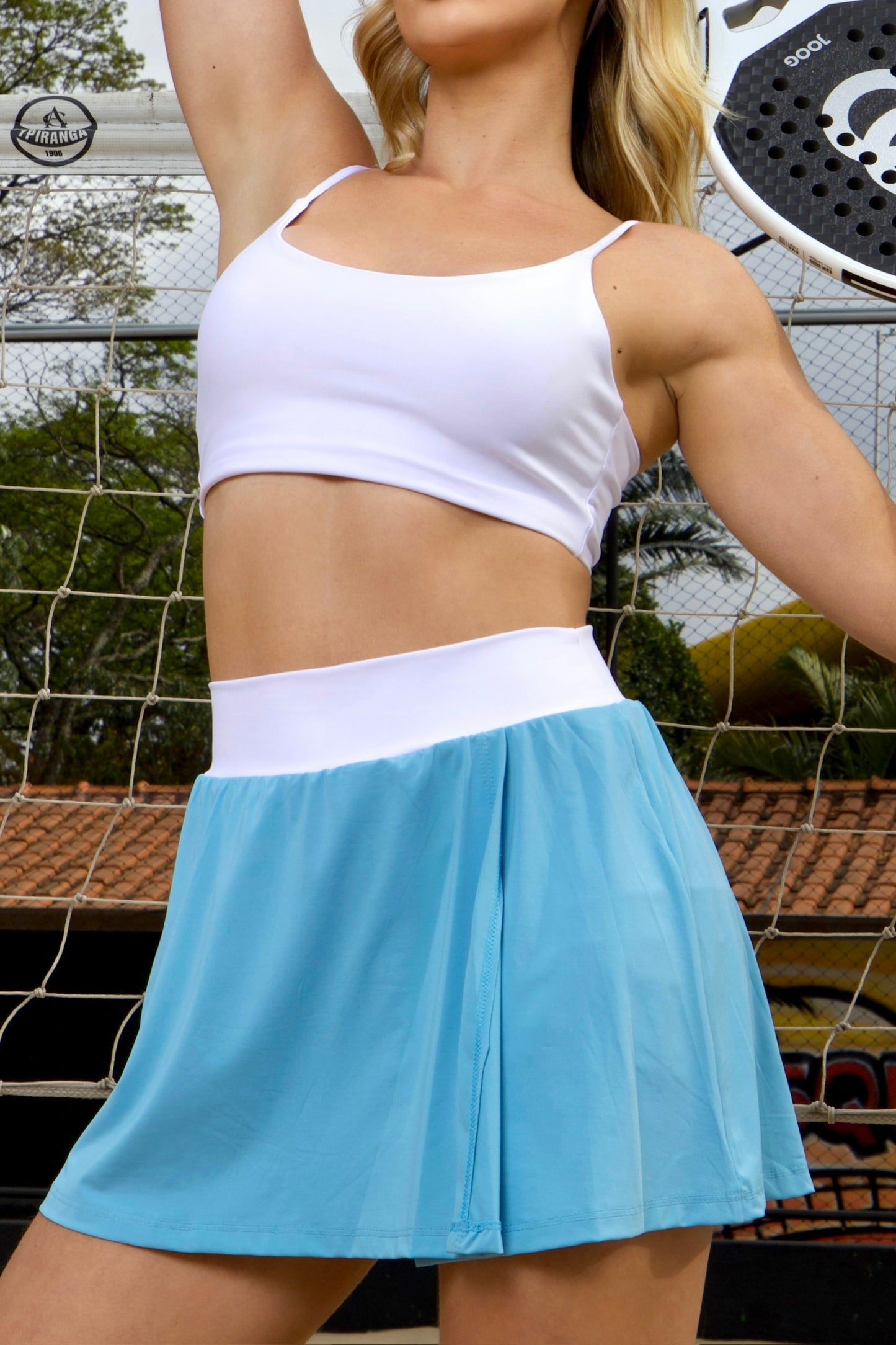 Conjunto Short Saia Beach Solar Azul