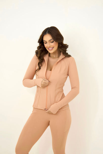 Kit Harmonia Jaqueta + Conjunto Top + Calça Legging