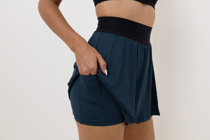 Conjunto Short Saia Beach Solar Petróleo