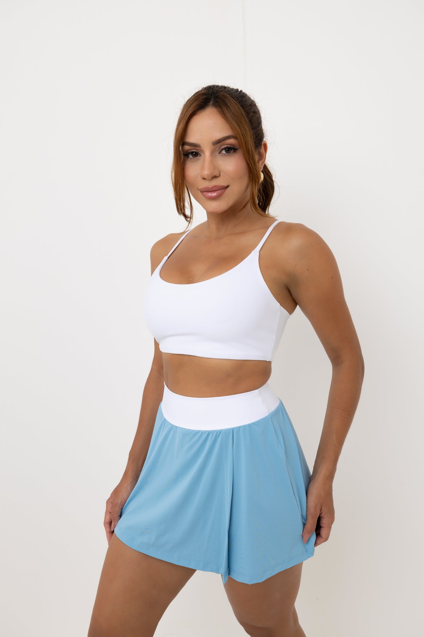 Conjunto Short Saia Beach Solar Azul