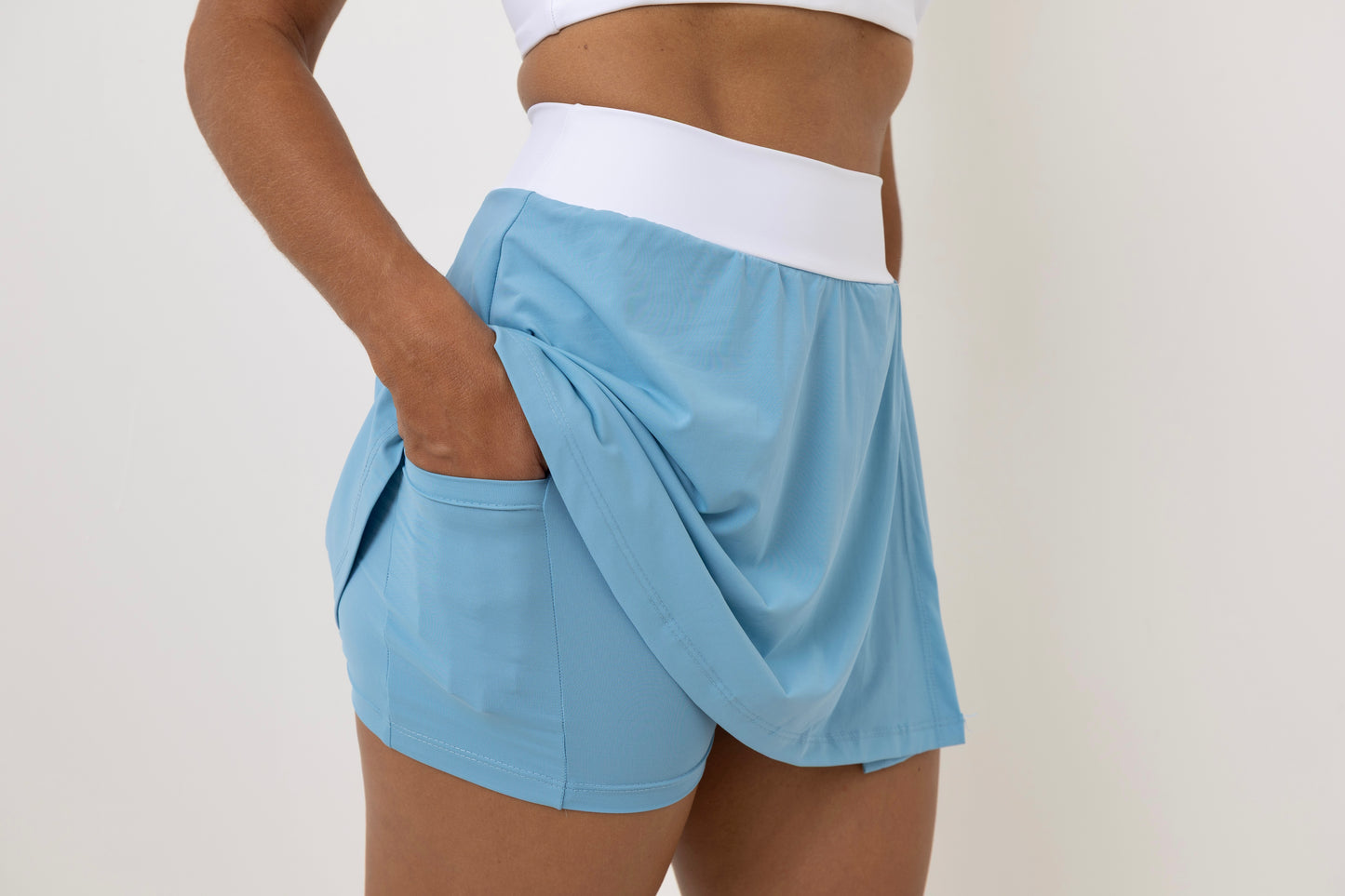 Conjunto Short Saia Beach Solar Azul