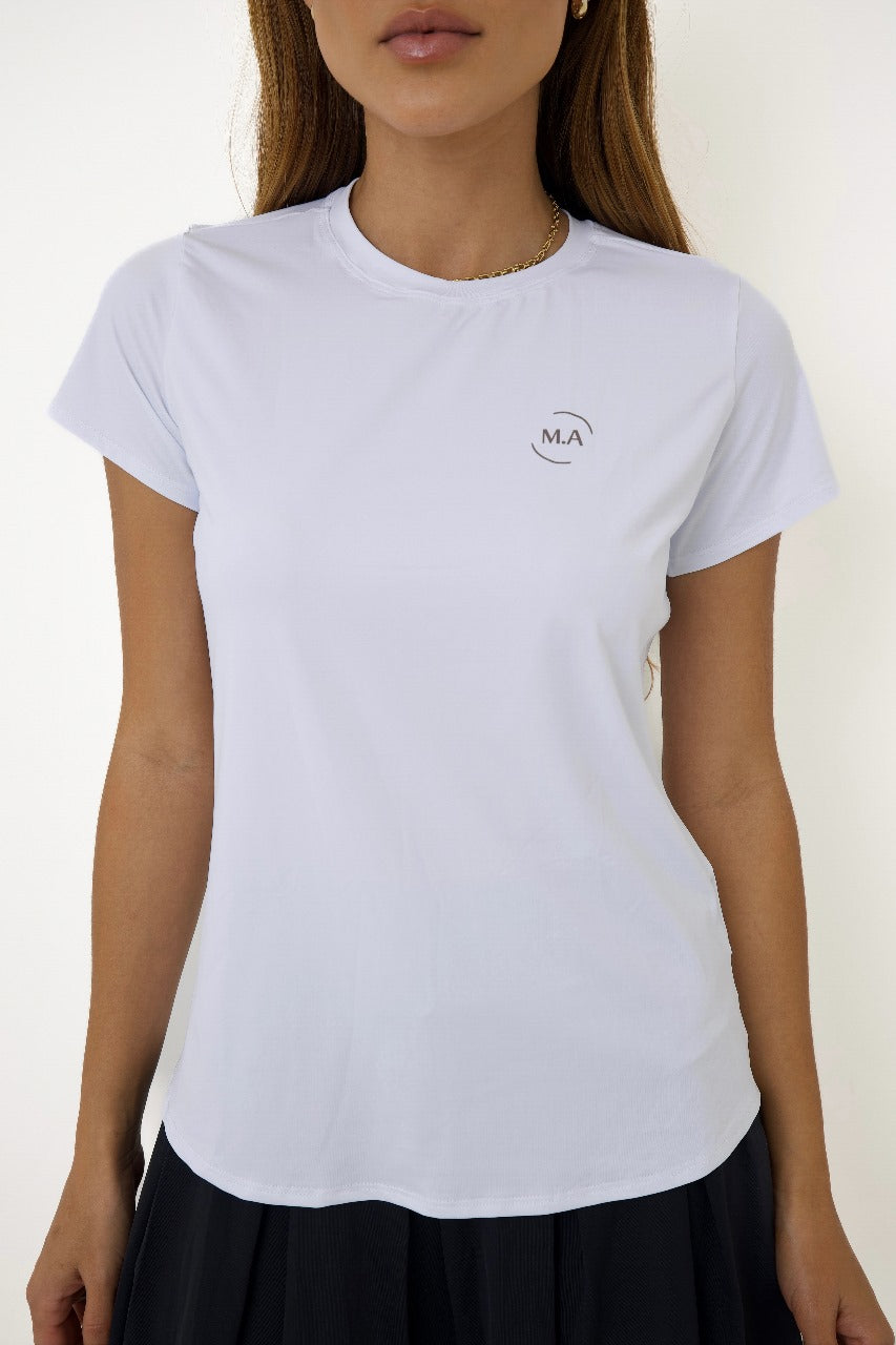 Camiseta Fitness com Proteção UV Branca