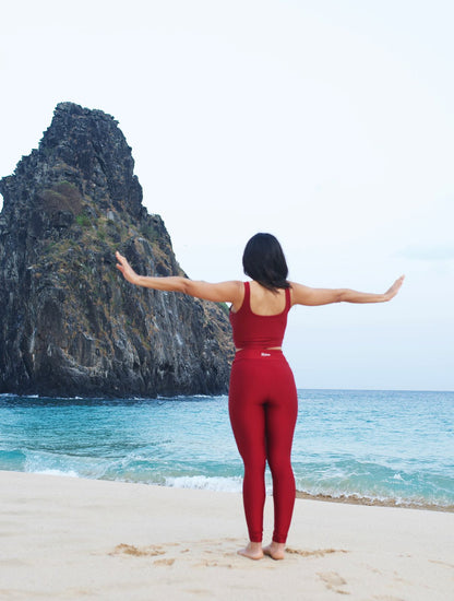 Conjunto Energia - Top de alça larga e calça com cós alto para Máxima Performance