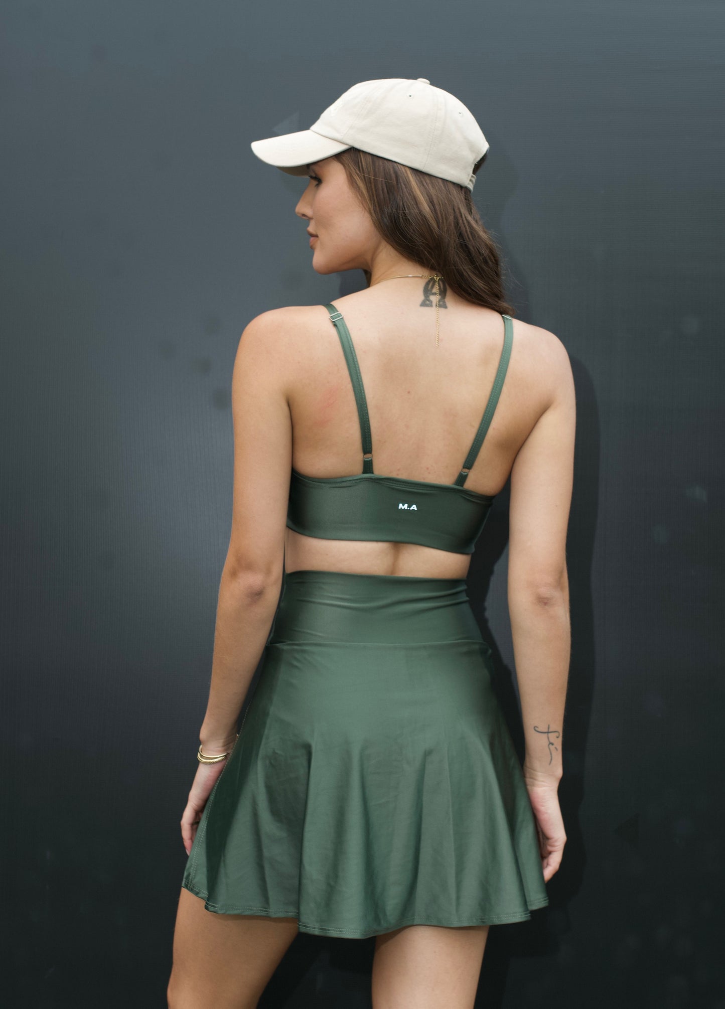 Conjunto Short Saia e top Tennis Verde -  com Bolso para Bolinhas Praticidade no Jogo