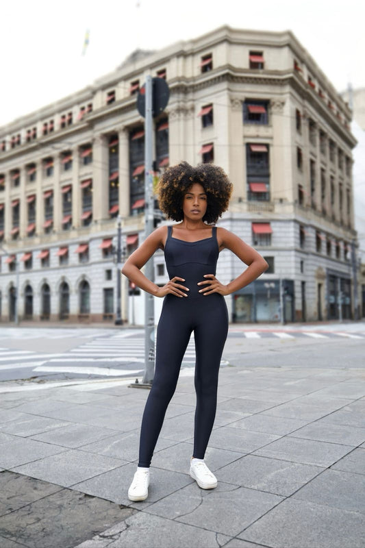 Macacão Longo Fitness Feminino Preto