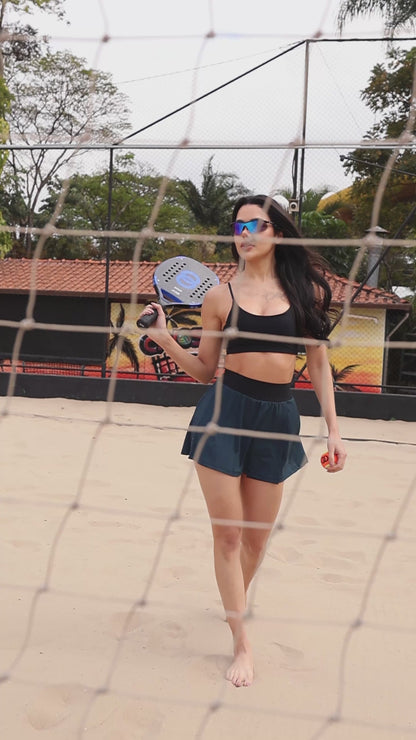 Conjunto Short Saia Beach Solar Petróleo